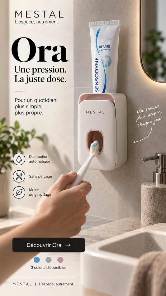 Distributeur mural de dentifrice Ora — sans gaspillage
